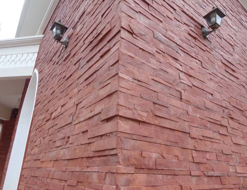 Ledge Wall culture stacked red stone wall cladding panel and stone tiles